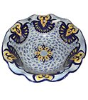 Antique Wavy Puebla Talavera Bowl