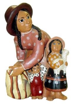 Peru Clay Mother and Children