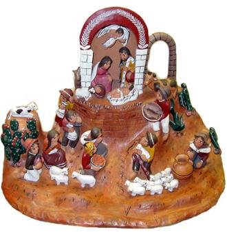 Peru Clay Nativity Scene