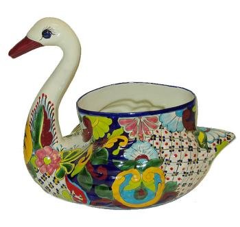 Swan Talavera Planter Flowerpot