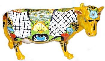 Multicolored Talavera Cow