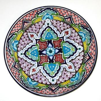 Round Mexican Talavera Pottery Platter