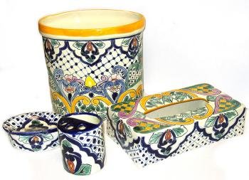 Blue Talavera Bathroom Set
