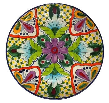 Round Venegas Mexican Talavera  Pottery Plate