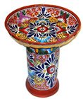 Colorful Talavera Birdbath