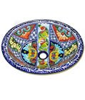 Classically Edged Talavera Vessel Sink
