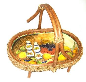 Oval Majolica Basket