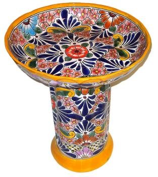 Colorful Talavera Birdbath.