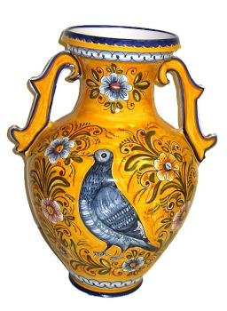 Double Handle Majolica Jar