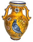 Double Handle Majolica Jar