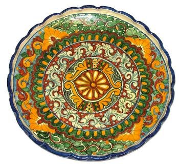 Antique Style Round Talavera Platter