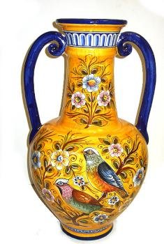 Double Handle Majolica Jar