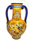 Double Handle Majolica Jar