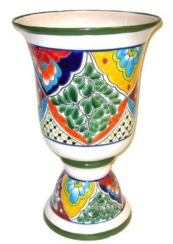 Decorative Talavera Goblet Flowerpot