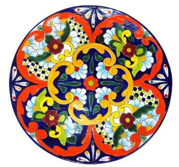Multicolored Round Talavera Platter