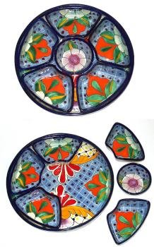 Colorful Chip and Dip Talavera Platter