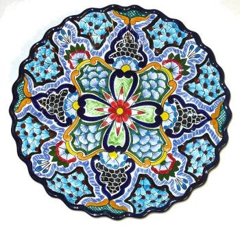 Wavy rimmed Talavera Plate