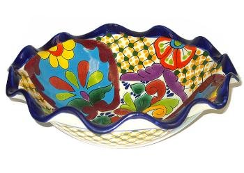 Wavy Round Talavera Bowl