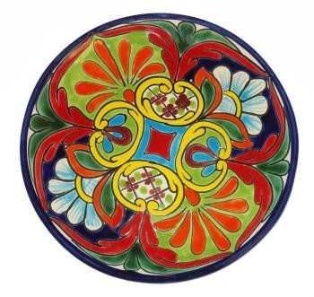 Multicolor Round Talavera Plate