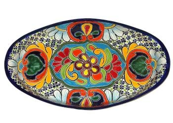 Muticolor Oval Talavera Platter