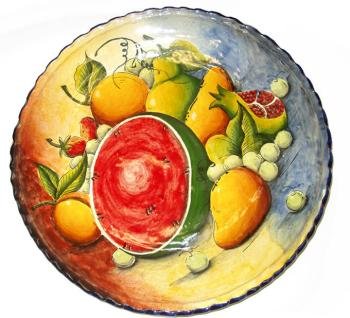Wavy rimmed Majolica Platter