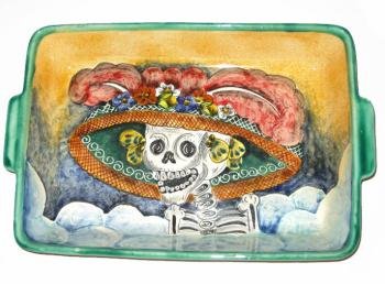 Day of the Dead Majolica Casserole