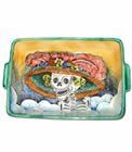 Day of the Dead Majolica Casserole