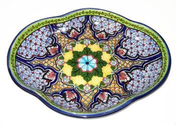 Checkered Oval Talavera Platter