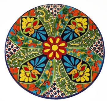 Multicolored MexicanTalavera Platter