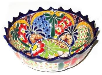 Wavy  Rimmed Talavera Bowl
