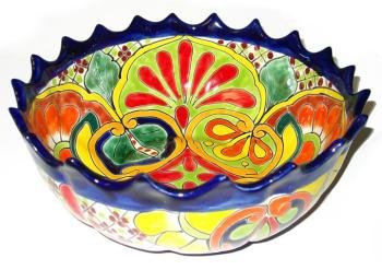 Wavy Rimmed Talavera Bowl