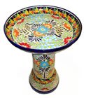 Vibrant Talavera Bird Bath