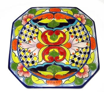 Artful Octogonal Talavera Plate