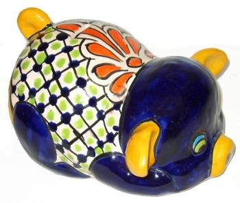 Blue Talavera Piggy Bank