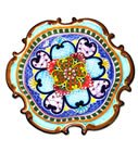 Wavy Rimmed Cyan Talavera Plate
