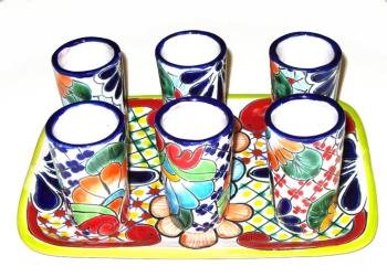 Talavera Tequila Shots Set