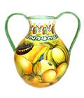 Majolica Flower Vase with Handles