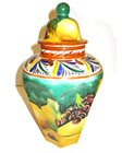 Majolica Hexagonal Cookie Jar