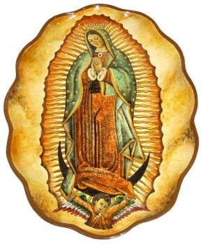 Majolica Virgin Mary Platter