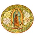 Majolica Round Virgin Mary Platter