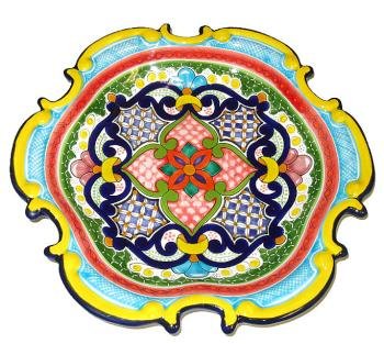 Yellow Rimmed Talavera Plate