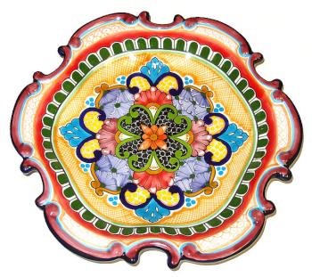 Colorful Red Yellow Talavera Plate