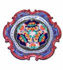 Bright Red Blue Talavera Plate