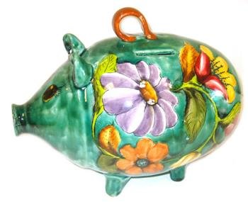 Majolica Piggy Bank
