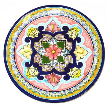 Blue Rimmed Talavera Plate