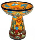 Talavera Cactus Birdbath