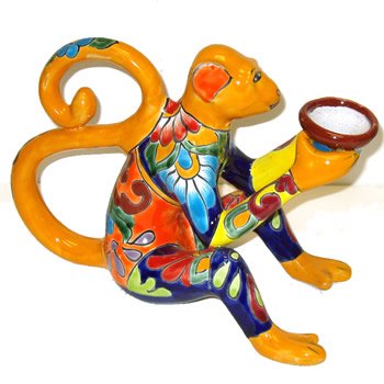 Talavera Monkey with Candleholder