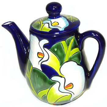 Calla Lily Talavera Tea Pot
