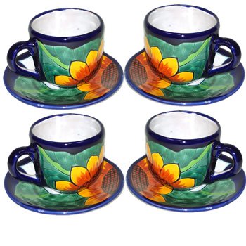 Sunflower Talavera Cup and Saucer